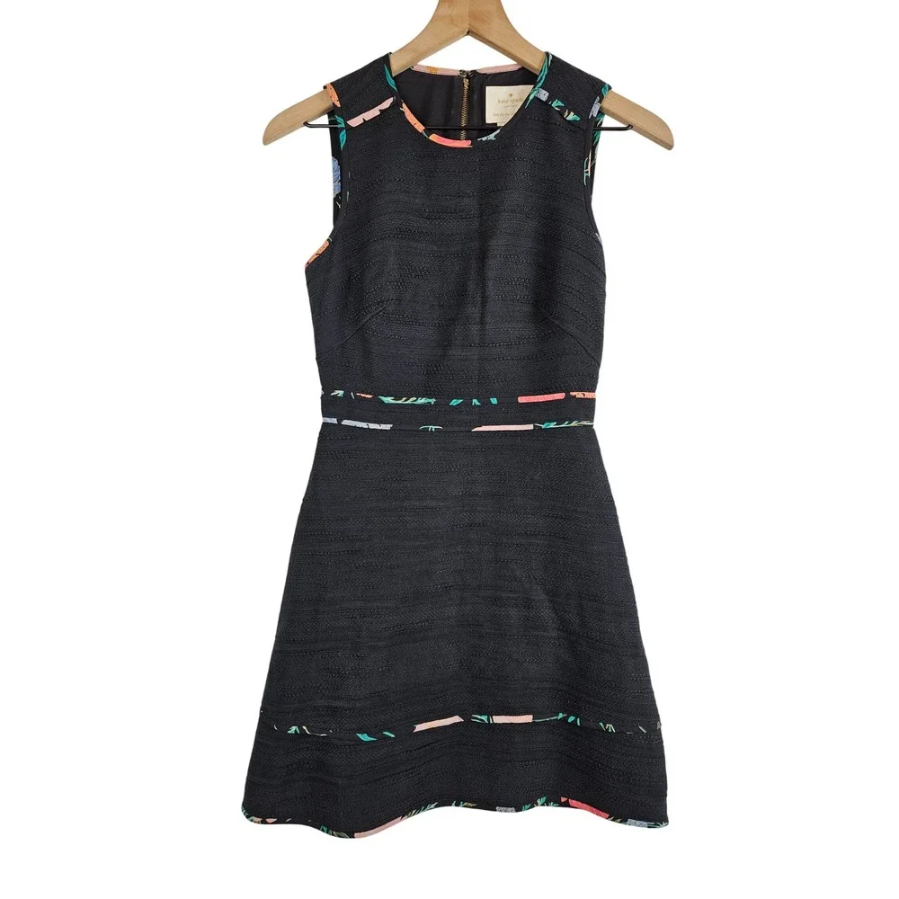Kate Spade Blossom‎ Trim Tweed Dress, size 00